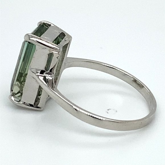 Bi Color Tourmaline 5.14ct Solid 14K White Gold Ring - Picture 7 of 8